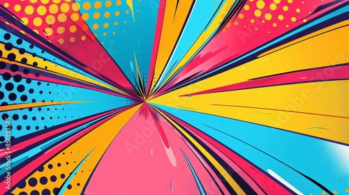 Comic background, pop art style cartoon illustration