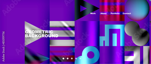 Various colorful geometric shapes abstract web template with gradients and light blur effects. Vector Illustration For Wallpaper, Banner, Background, Card, Book Illustration, landing page