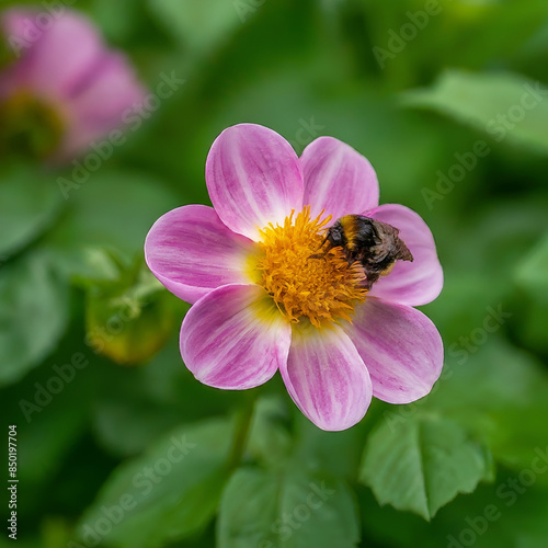 bee on pink flower