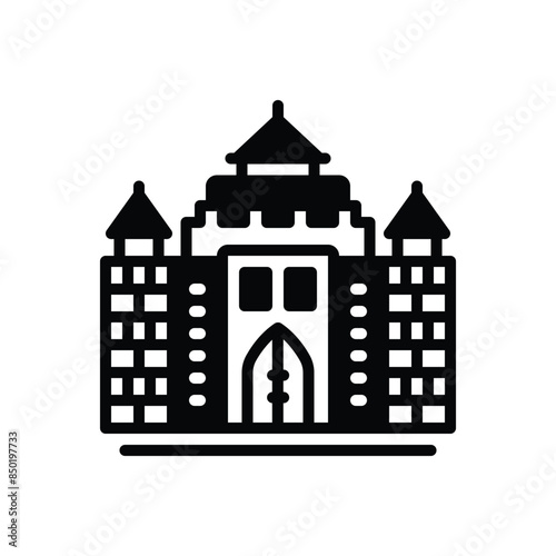 Black solid icon for castle