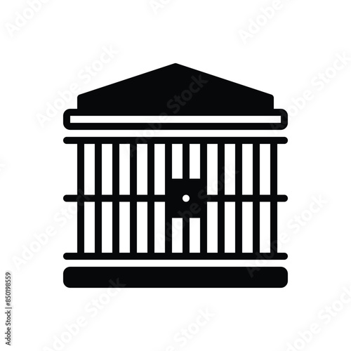 Black solid icon for prison 
