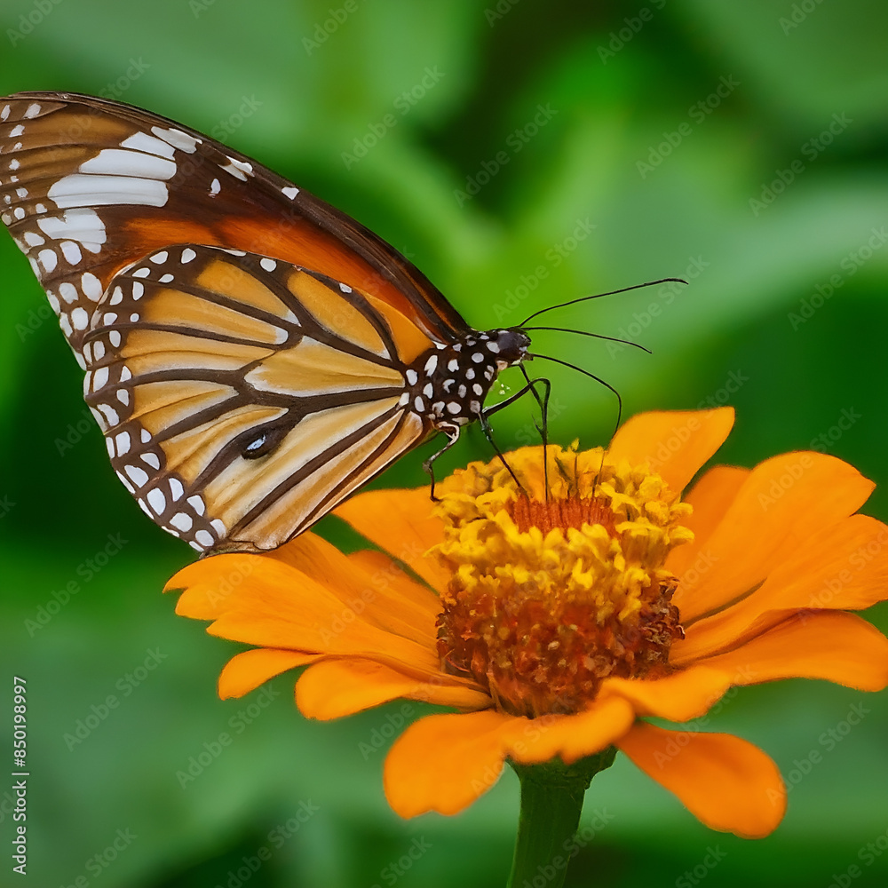 Fototapeta premium butterfly on flower