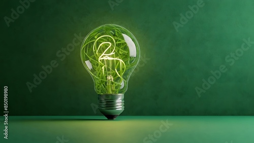 An illustration of a light bulb, symbolizing sustainable energy and environmental care. This concept represents green energy with a focus on protecting the Earth.