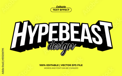Hypebeast Streetwear Urban Clothing Brand T Shirt Editable Text Effect, Editable Font Style