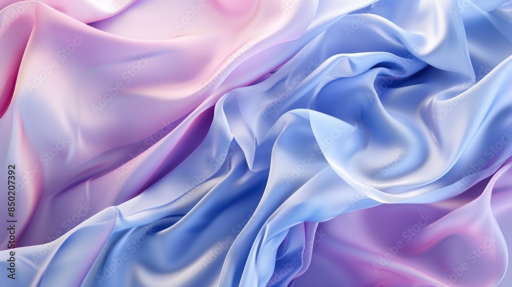 Fototapeta premium Abstract Blue and Pink Silk Drapery