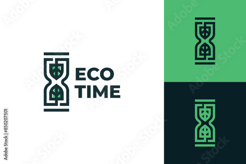 eco hourglass logo vector