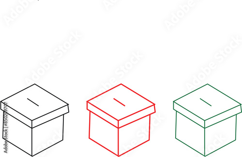 Hand voting ballot box icon, Election Vote concept, Simple line design for web site, logo, app, UI, Vector illustration eps 10