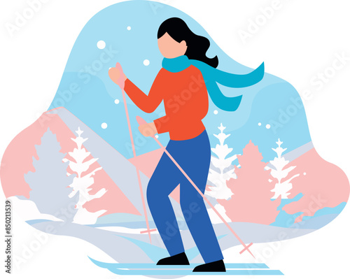 The girl is ice skiing.