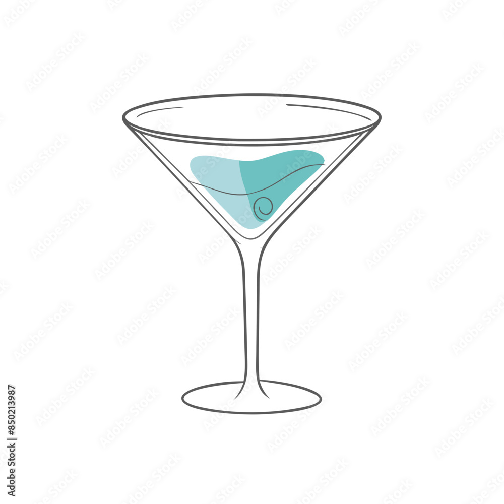 sleek, minimalistic drawing of a martini glass with an olive garnish. sleek, minimalistic drawing of a martini glass with an olive garnish.