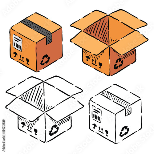 vector illustration of cardboard box for packing