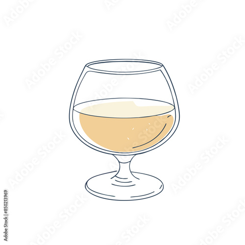 detailed illustration of a snifter glass, ideal for brandy or cognac.