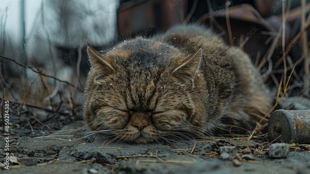 A Cat Experiencing Fur Loss, Highlighting Health Problems And The Importance Of Combing
