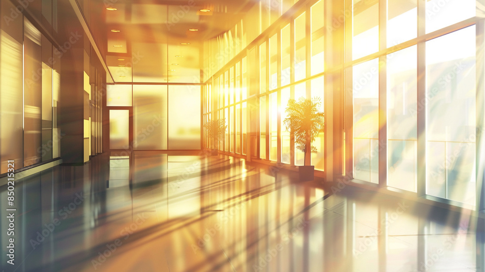 Sunlight through glass building with plant Sunlight through glass building with plant