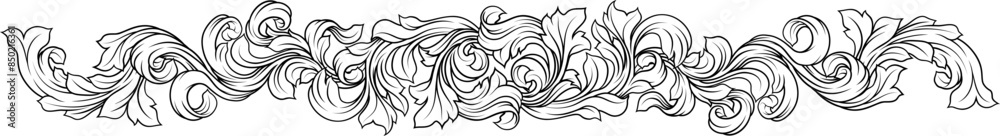 A filigree heraldic heraldry pattern band vine deign element A filigree heraldic heraldry pattern band vine deign element