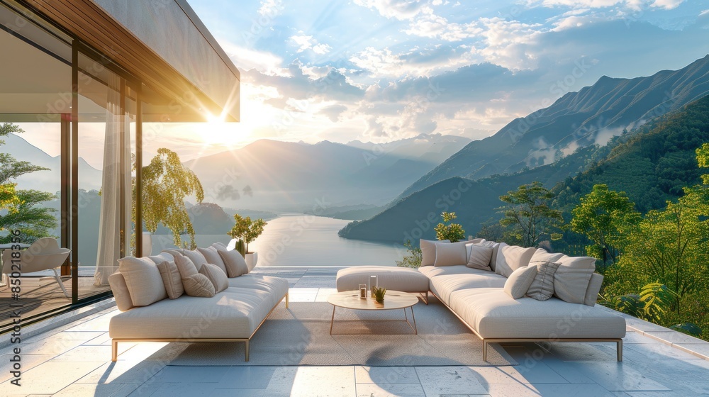 Modern Terrace with Breathtaking Mountain View Modern Terrace with Breathtaking Mountain View