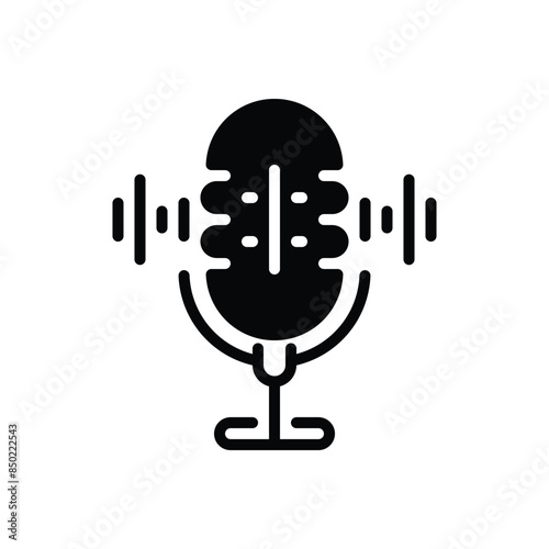 Black solid icon for mike 