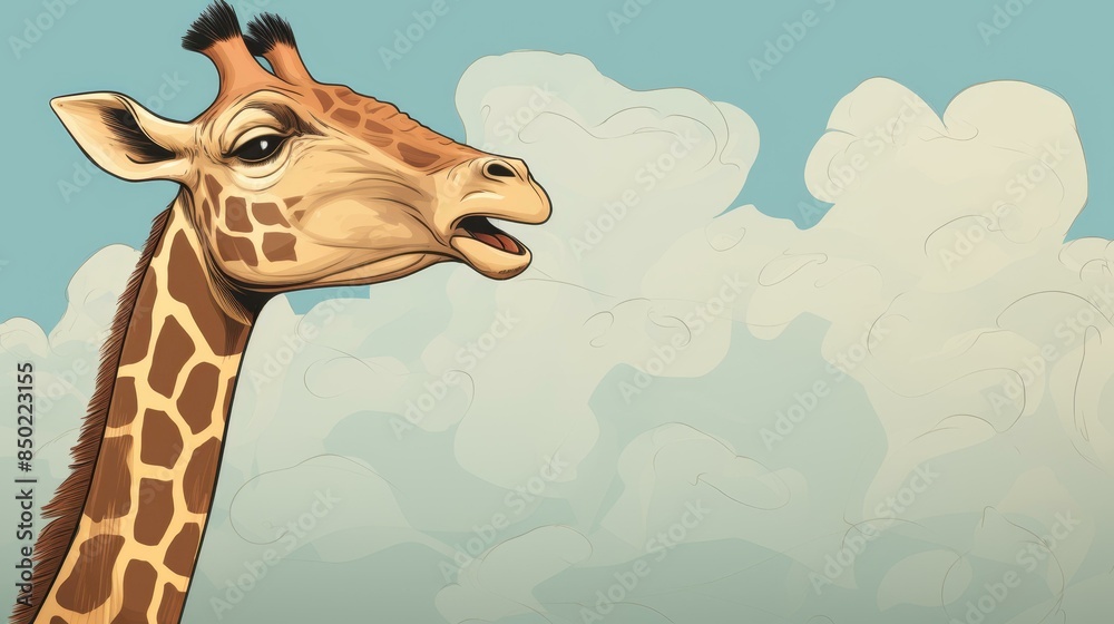 Naklejka premium Captivating giraffe illustration for childrens books or posters