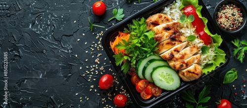 Grilled Chicken and Rice Bowl with Fresh Vegetables