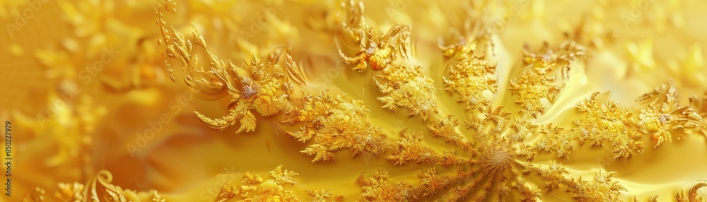 Abstract fractal design on a yellow backdrop Abstract fractal design on a yellow backdrop