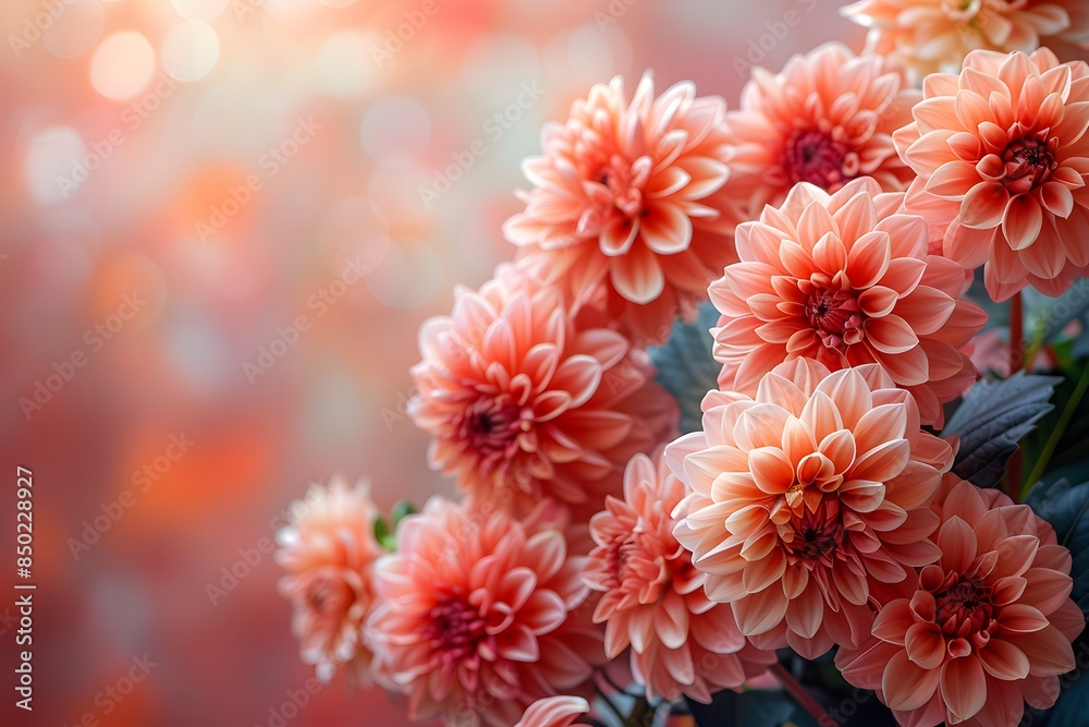 Beautiful Orange Dahlia Flowers in Full Bloom - Nature Photography for Wall Art, Greeting Cards, and Seasonal Design Beautiful Orange Dahlia Flowers in Full Bloom - Nature Photography for Wall Art, Greeting Cards, and Seasonal Design