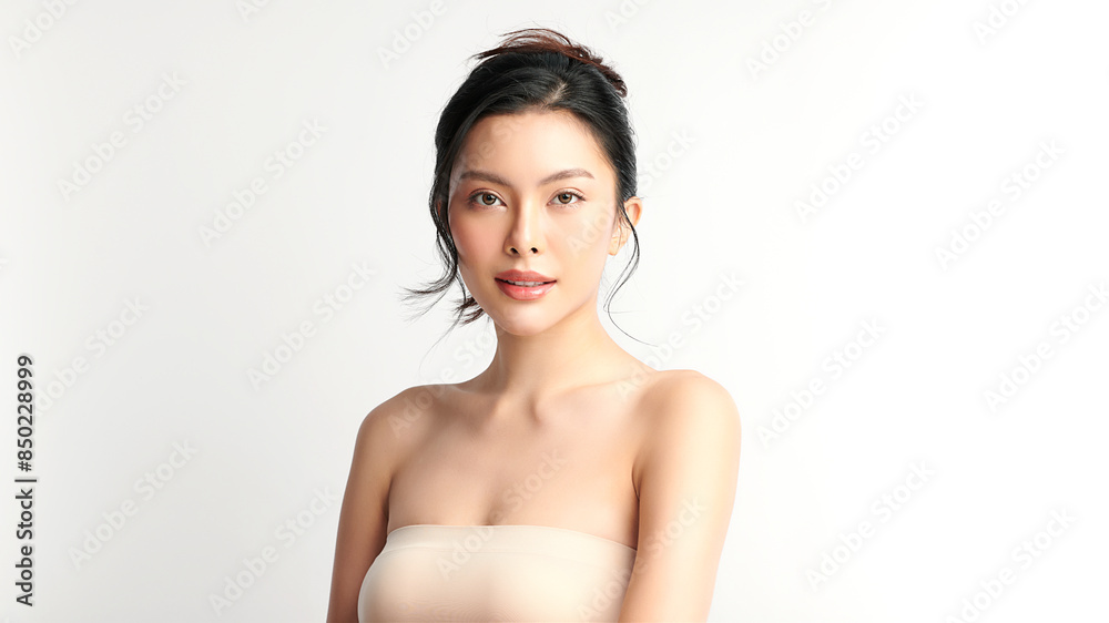 Beautiful young asian woman with clean fresh skin on white background, Face care, Facial treatment, Cosmetology, beauty and spa, Asian women portrait. Beautiful young asian woman with clean fresh skin on white background, Face care, Facial treatment, Cosmetology, beauty and spa, Asian women portrait.