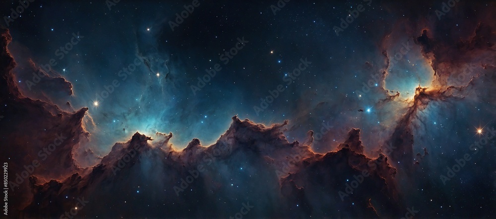 Fototapeta premium Space background with nebula and stars, environment map