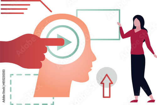 The girl is showing a tap on video about the mind.