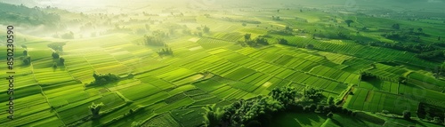 Agro culture, green fields, nature, view from above