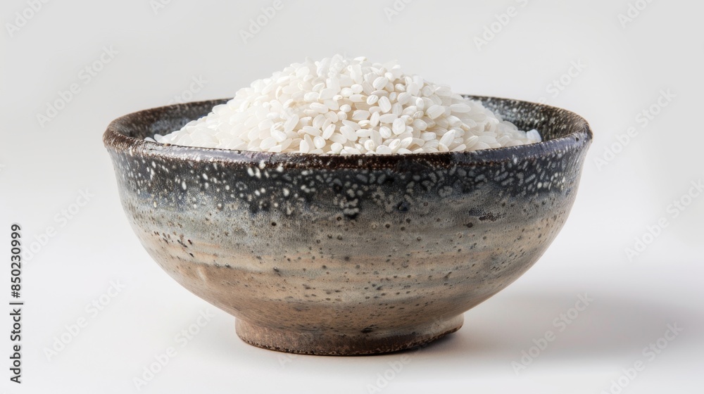 ceramic bowl filled to the brim with polished on white background ceramic bowl filled to the brim with polished on white background
