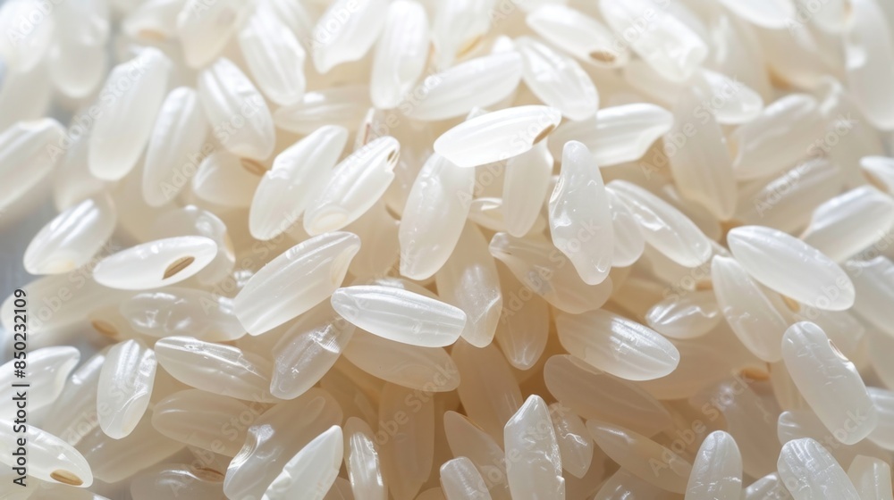 Macro shot of polished white rice grains background textture Macro shot of polished white rice grains background textture