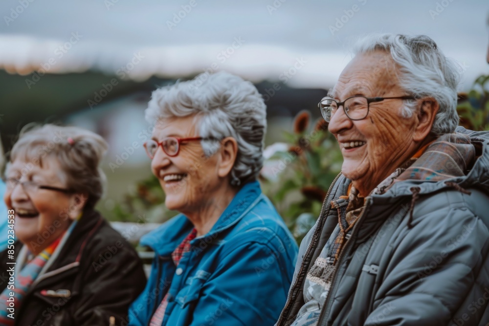 Group of senior people having fun in the park on a summer day Group of senior people having fun in the park on a summer day