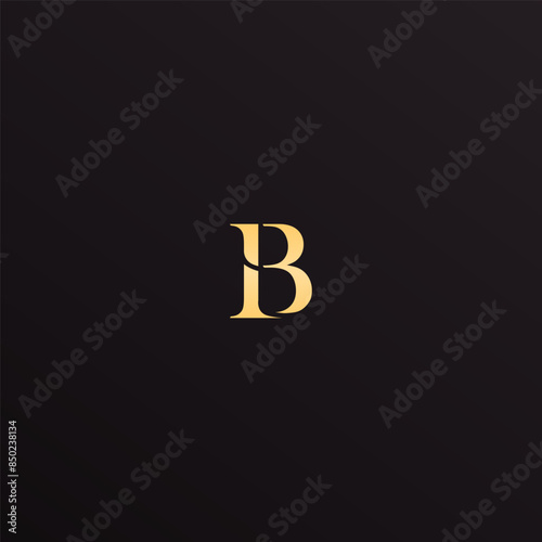 company logo icon design letter B luxury elegant simple attractive gold color eps 10