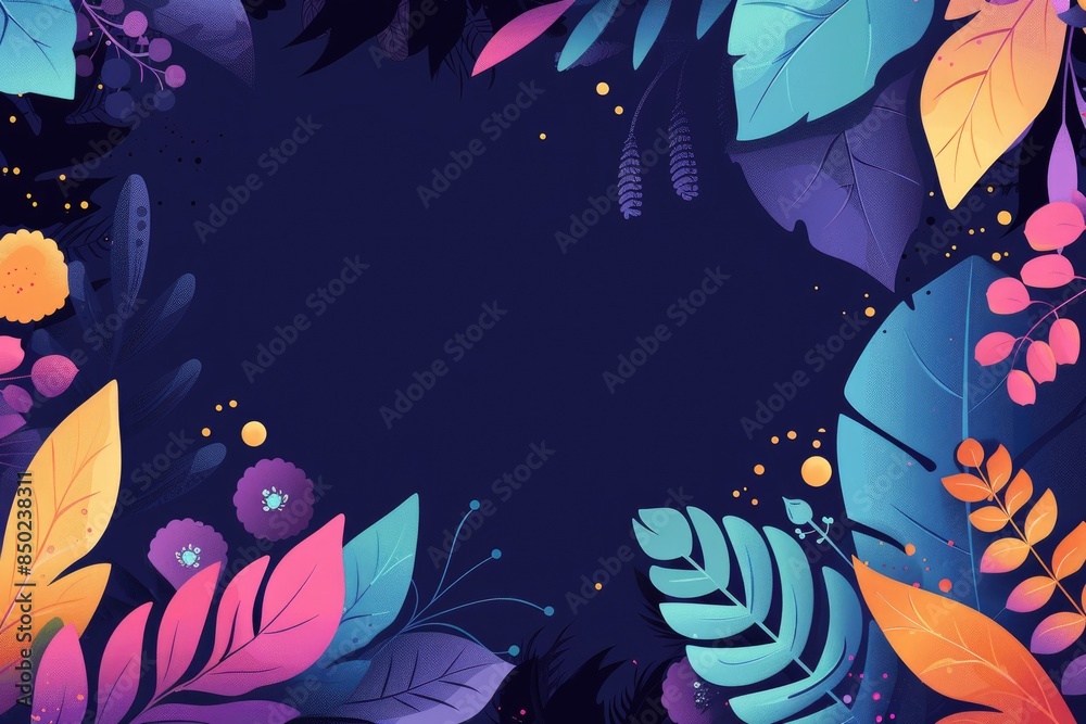 Arrange the leaves and create illustrations. Purple background Arrange the leaves and create illustrations. Purple background