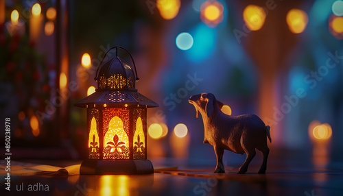 Eid Al Adha Mubarak . Creative ads for social media , banner, poster, greeting card. 3D illustration .