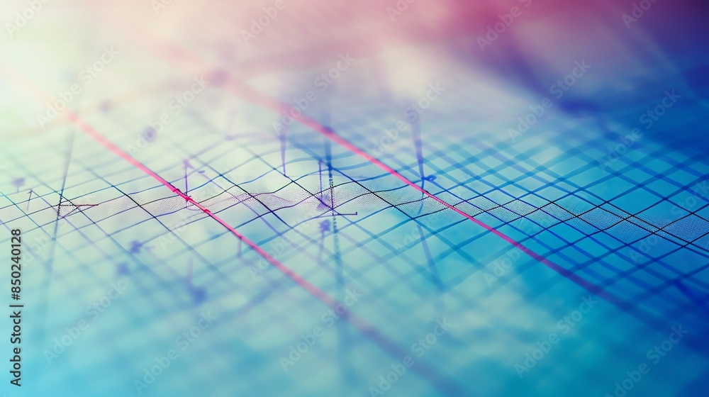 Close-up of a sharp pencil on graphing paper, highlighting geometric drawings and vibrant colors, perfect for creative and educational themes.