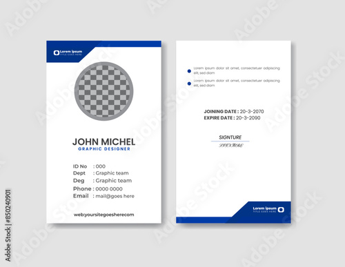 ID Card Template Design. Office Employee Id card vector. modern corporate identity business card template