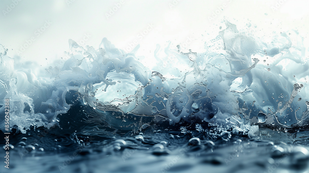 Closeup of a dynamic abstract shape of of water