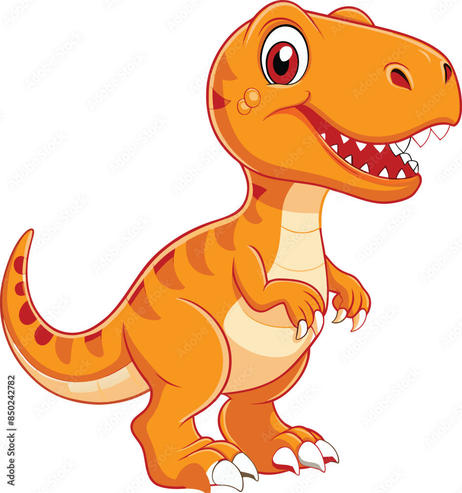 Fototapeta premium Tyrannosaurus Rex cartoon vector illustration on a white background