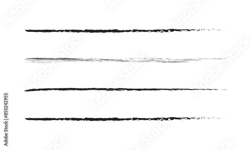 Pen brush and pencil vector strokes. Template for brush. Wave, straight, dotted, zigzag lines
