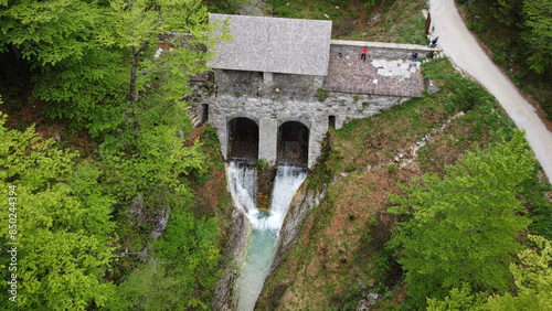 old stone bridge in the mountains