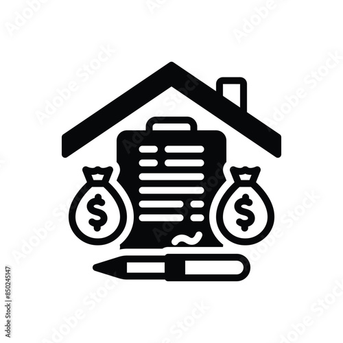 Black solid icon for loan 
