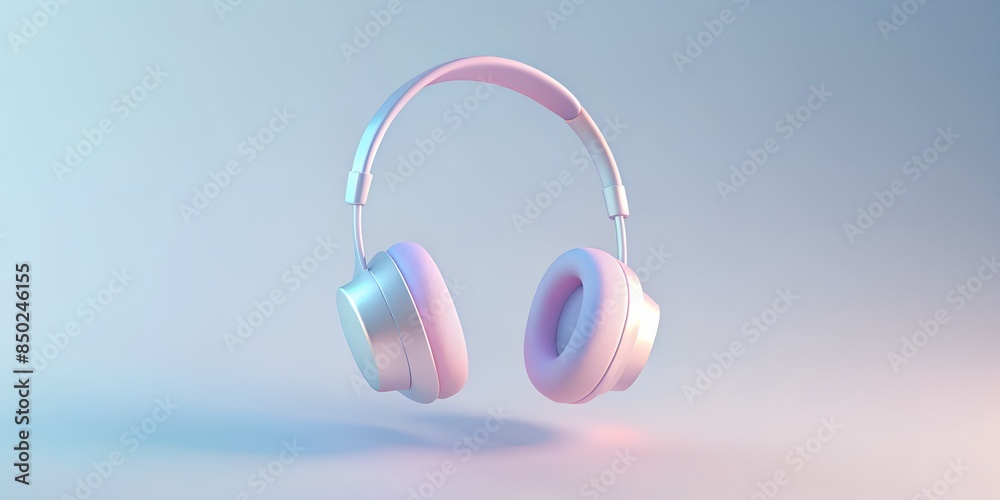 Modern Clean Header Designs: Smooth, Pastel Colored Background with a Central Headphone Object and Copyspace for Website Headers Modern Clean Header Designs: Smooth, Pastel Colored Background with a Central Headphone Object and Copyspace for Website Headers