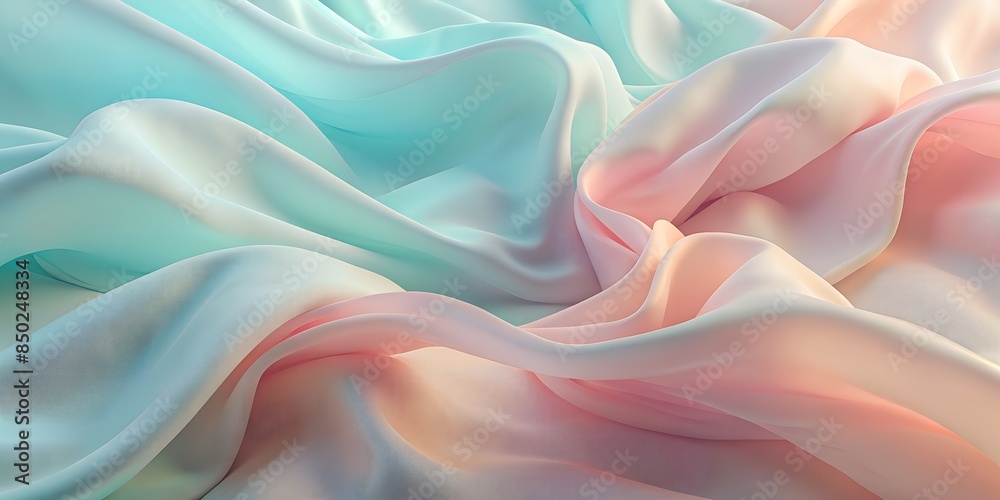 Obraz premium Clean Modern Pastel Wavy Fabric Gradient Headers, Design Elements for Website header backgrounds