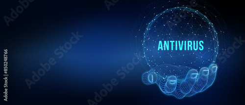 Wallpaper Mural Antivirus Cyber security Data protection Technology concept on virtual screen. 3d illustration Torontodigital.ca