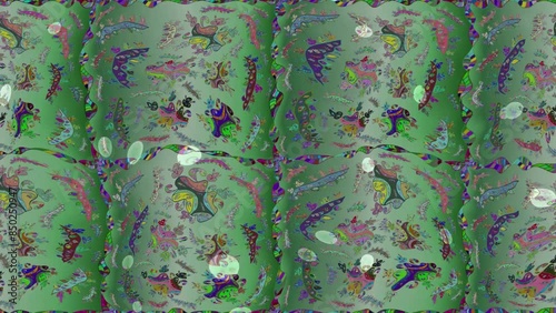 Motion footage background with colorful elements. Flowers. Vintage. Flag style. Video. Template.
Doodles composition for screensavers or advertisements. Seamless. Loop.
