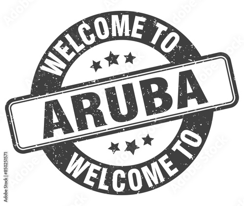 Welcome to Aruba stamp. Aruba round sign