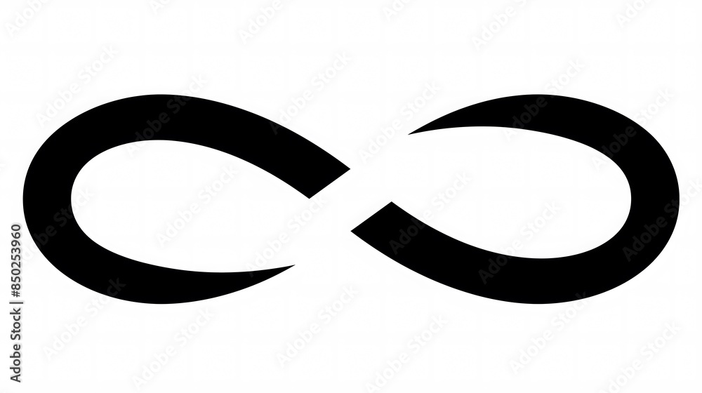 Simplistic black infinity symbol on white background Simplistic black infinity symbol on white background