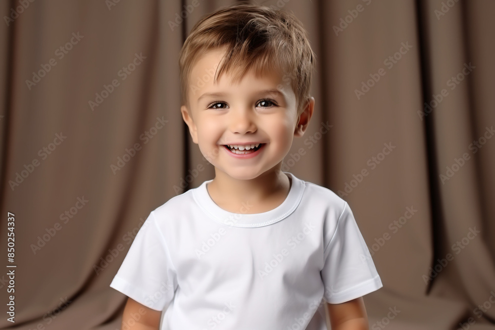 Portrait of a cute little boy in a white t-shirt. Portrait of a cute little boy in a white t-shirt.