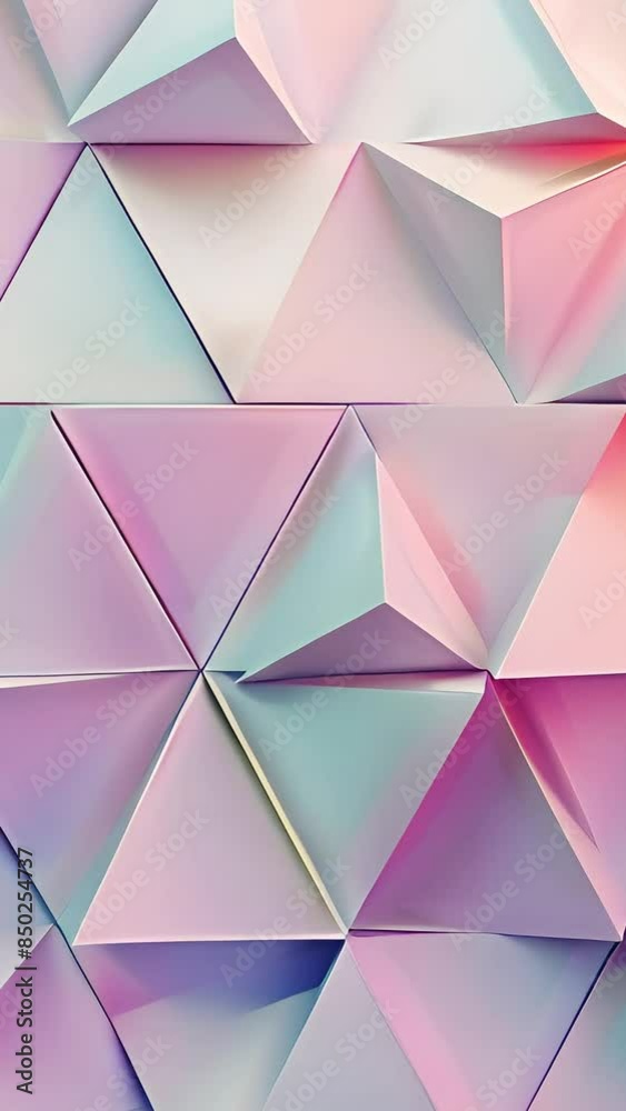 Repeating triangular patterns with pastel color gradations, giving a modern and dynamic impression. Repeating triangular patterns with pastel color gradations, giving a modern and dynamic impression.