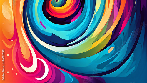 Vibrant and Dynamic Colorful Abstract Art with Flowing Wave Patterns and Radiant Hues. Lively and Colorful Abstract Composition Featuring Fluid Wave Forms and Vibrant Hues. Colorful wave designs